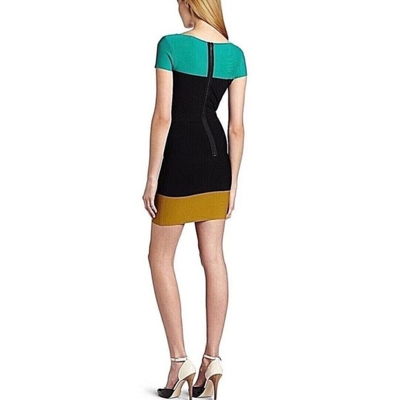 BCBGMaxAzria Women Sz M Color block Party/Wedding Guest/Cocktai Dress Multicolor - Picture 2 of 7